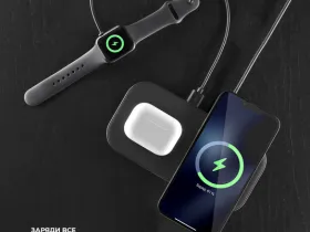 Беспроводное зарядное устройство Deppa Charging Dual (24026) для Apple Watch / iPhone / AirPods 40W (черный)