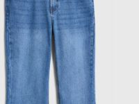 Прямые джинсы с высокой посадкой, Синий