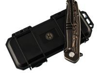 Складной нож Honor Caesar Elite Black, bronze, рукоять титан и карбон, сталь S35VN