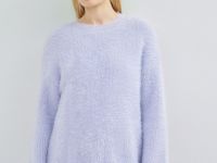 Джемпер из пушистой пряжи, Фиолетовый