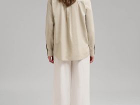 Свободная рубашка изо льна и хлопка