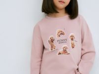 Лонгслив с принтом для девочек, Розовый