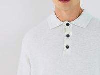 Джемпер поло из шерсти мериноса, Серый