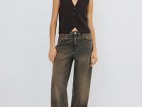 Жилет на пуговицах, Коричневый