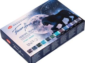 Набор акварели "Белые ночи" Грануляция 12 цв*2,5 мл, в пластиковой коробке