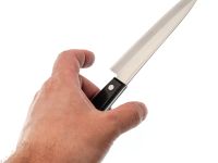 Кухонный нож универсальный Tojiro Western Knife F-318, сталь VG-10, рукоять стабилизированная древесина, черный