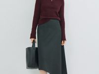 Джемпер с воротником поло, Фиолетовый