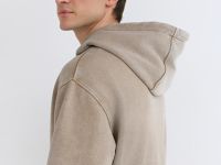 Толстовка на молнии с эффектом стирки, Бежевый
