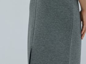 Юбка миди прямого кроя, Серый