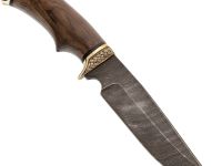 Походный нож Легионер, сталь дамаск, рукоять орех, художественное травление