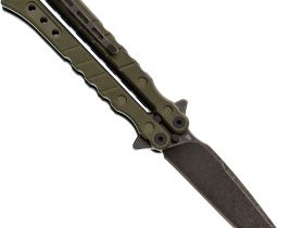 Нож бабочка НОКС Балисонг М210, сталь D2, рукоять G10, зелёный
