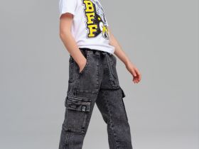 Брюки текстильные джинсовые для мальчиков