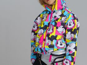 Ветровка  на флисе из мембранной ткани с принтом Disney для девочки
