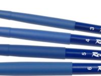 Кисть синтетика №8 даггер Roubloff "Aqua" ручка удлиненная синяя, покрытие обоймы soft-touch
