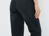 Утеплённые джинсы Mom, Серый