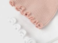 Носки в рубчик с волнистым краем, 2 пары, Белый