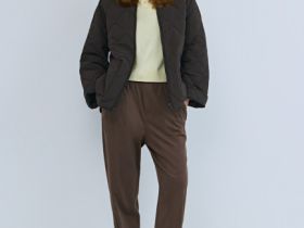 Легкая стёганая утеплённая куртка, Коричневый