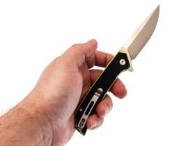 Складной нож Амур Техно малый, сталь N690, рукоять G10 черно-зеленый