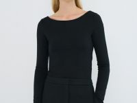 Боди из вискозы, Черный