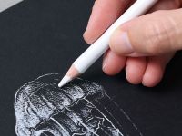 Набор 3 белых карандаша для рисования + ластик Milan "4824" заточенный 1 цв. 4 пред. 1 шт