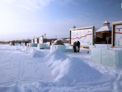 На станции Нижний Бестях стартовал конкурс ледовых скульптур «Новогодняя фантазия»
