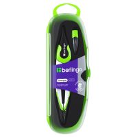 Готовальня Berlingo "Optimum", 2 предмета, циркуль 135 мм, пластиковый футляр, зеленый