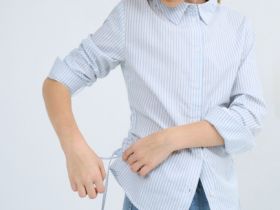 Рубашка с утяжкой по бокам для девочек, Белый