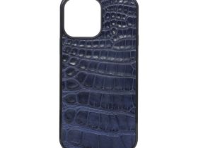 Чехол-накладка Keephone Croco Series для iPhone 14 Pro Max искусственная кожа (синий)