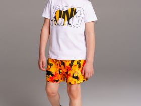 Шорты текстильные плавательные для мальчиков, средней длины