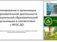Планирование и организация образовательной деятельности в дошкольной образовательной организации в соответствии с ФГОС ДО