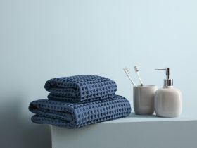 Полотенце вафельное Francesca, синее
