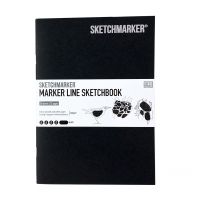Скетчбук для маркеров Sketchmarker "MARKER LINE" 17,6х25 см 16 л 160 г мягкая обложка, черный