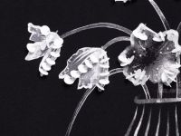 Футболка с цветочным декором из пайеток, Черный