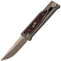 Фронтальный складной нож Reate EXO-M, сталь Elmax, рукоять чёрно-красный G10