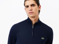 Мужской хлопковый свитер Lacoste на молнии с высоким воротом