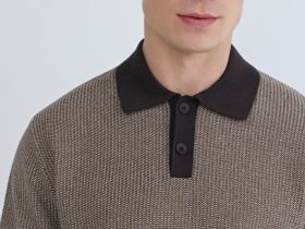 Поло из текстурной ткани, Желтый