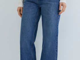 Широкие джинсы из плотного денима, Синий