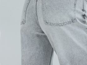 Широкие джинсы со средней посадкой, Серый