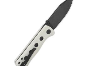 Раскладной нож QSP Canary Folder, сталь 14C28N с покрытием Black Stonewash, рукоять белый G10