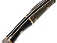 Складной нож Reptilian Трапёр-02 ограниченный выпуск, сталь D2, рукоять черный G10/зеленая микарта