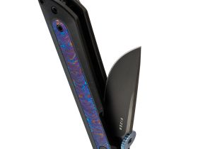 Складной нож Kizer Quoll, сталь S45VN, рукоять Titanium&Titanium Damascus