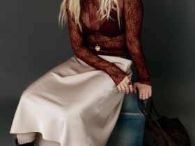 Атласная юбка миди А-силуэта, Бежевый