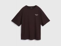 Футболка оверсайз с вышивкой, Коричневый