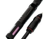 Тактическая ручка для выживания  с фонариком 11 в 1, розовая