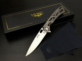 Складной нож НОКС Майор Elite, сталь М390, рукоять титан, Tiger Stripe Flamed