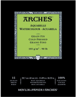 Альбом-склейка для акварели Arches "CP Watercolour" 29,7х42 см 15 л 185 г, 100% хлопок, среднезернис