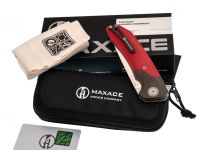 Складной нож Maxace Goliath Red, сталь Bohler K110, рукоять G10 красный/темный больстер