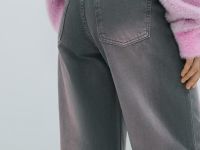 Свободные джинсы со средней посадкой, Серый