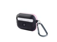 Чехол K-Doo Protective Case для AirPods 3 силиконовый с карабином (черный/розовый бампер)