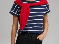 Свободная футболка в полоску из хлопкового джерси